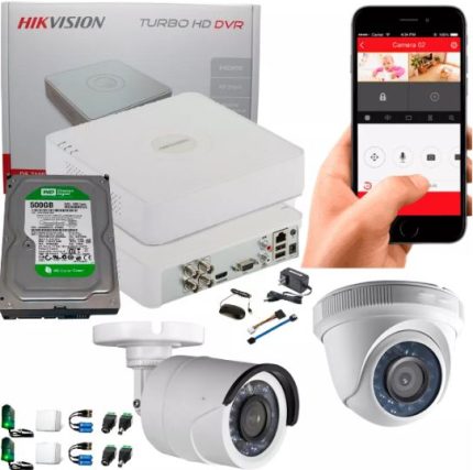 Kit  Dos Cámaras HikVision + Microfóno + Gabinete Eléctrico + Instalación.